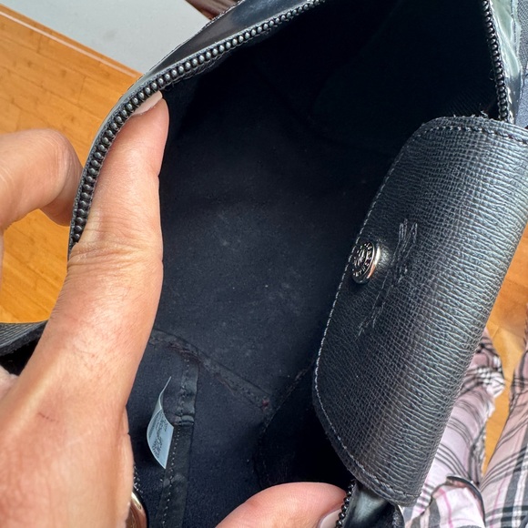 Long champ le pliage Black top handle small bag - Picture 5 of 10